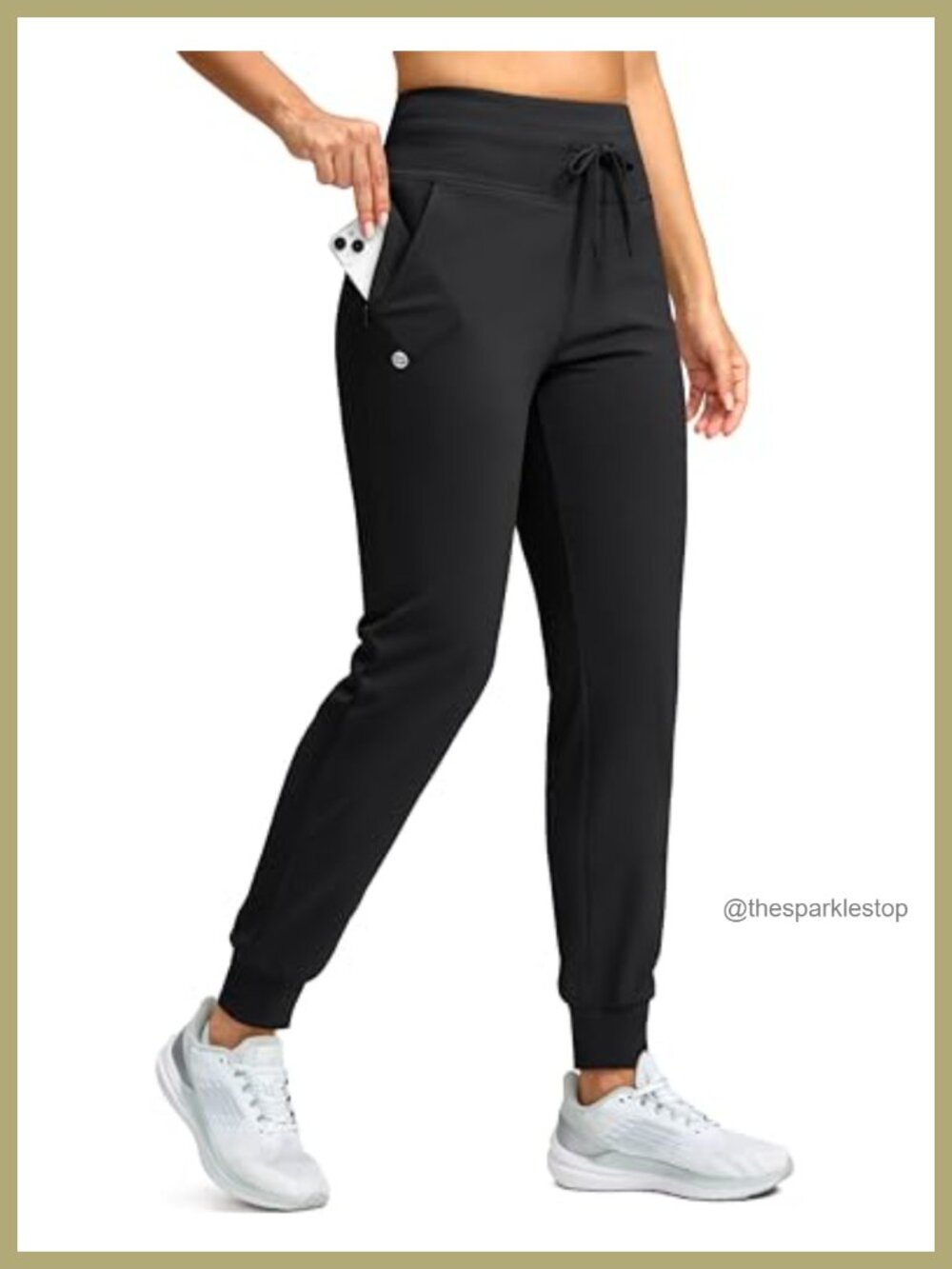 Fleece Lined Thermal Joggers Water Resistant High Waist Tummy Control